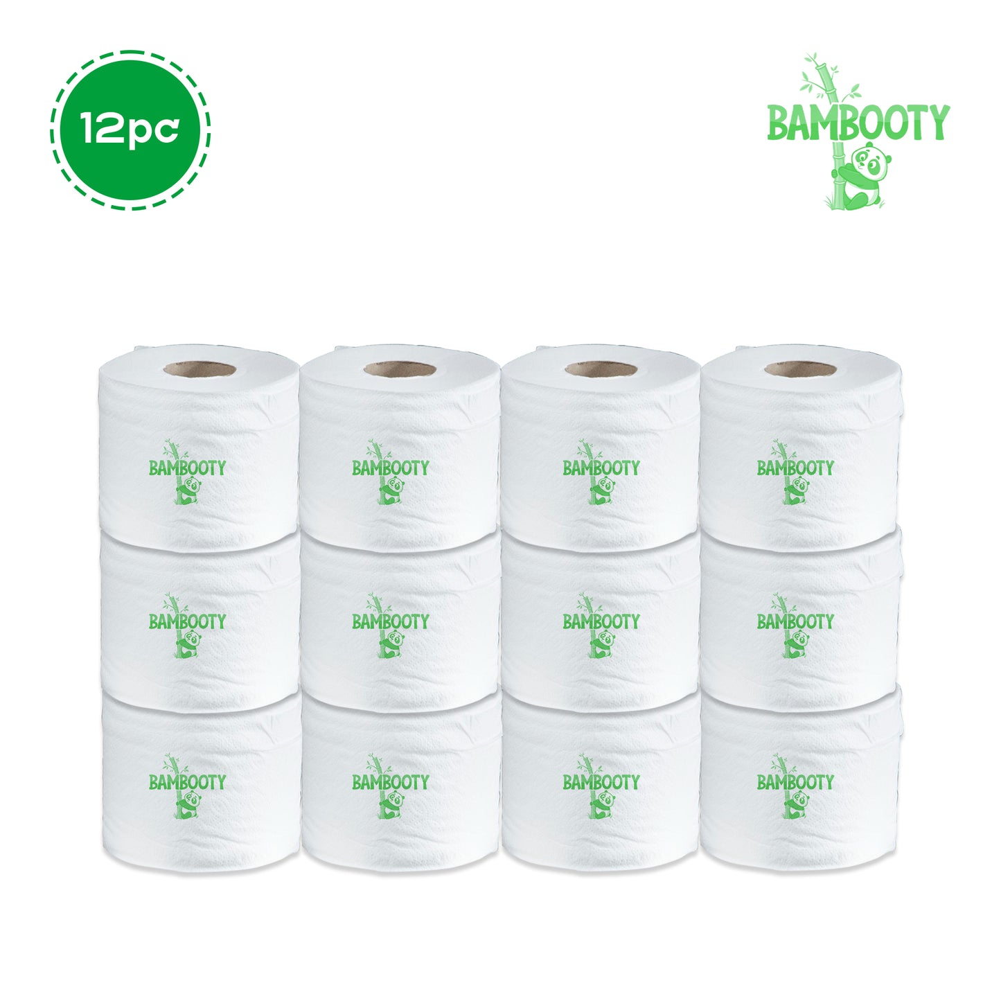 12 Pack Bambooty Bamboo Toilet Papers